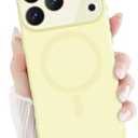 Newseego for iPhone 17 Pro Magnetic Case, Cute Soft Liquid Silicone Case for Women Girls Men Anti-Scratch Anti-Drop Shockproof Bumper Full Camera Lens Protection Cover for iPhone 17 Pro-Yellow