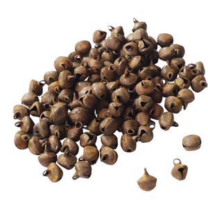 100 Pieces Country Primitive Craft Mini Jingle Bells, Christmas Bells, for Crafting WreathCraft Bells, Holiday Home and Christmas DecorationBells (Rusty 0.39 inch)