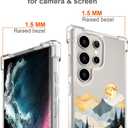 Hungo Compatible for Samsung Galaxy S25 Ultra Case for Women Girls Clear Design Cute,Girly Girls Skin Colorful Pine Trees Sun Mountain River