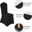 100 Pcs Black Washable Removable Universal for Wedding Party Dining Banquet Polyester Spandex Stretch Slipcovers Chair Covers