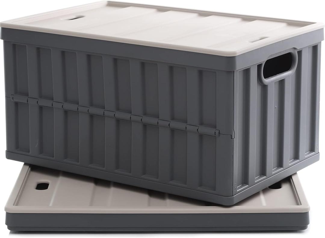 Citylife 64L Collapsible Storage Bins with Lids Plastic Storage Containers for Organizing Stackable Storage Box Large Heavy Duty Utility Crates, 2 Packs (64L/67.6QT) Citylife 64L Collapsible Storage Bins with Lids Plastic Storage Containers for Organizing Stackable Storage Box Large Heavy Duty Utility Crates, 2 Packs (64L/67.6QT)