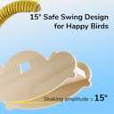 Wooden Bird Perch Stand Rocker with Cotton Rope - Enrichment Interactive Spinning Swing Perch for Cockatiels Conures Lovebirds Parrotlets Budgies - Yellow