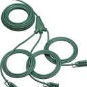 DEWENWILS Outdoor Extension Cord 1 to 3 Splitter for Outdoor Lights, 3 Prong Outlets Plugs, Max 28ft End to End (40 FT Total),16/3C SJTW Weatherproof Wire for Outdoor String Lights, ETL (Green)