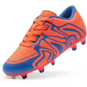 DREAM PAIRS Boys Girls Soccer Cleats Youth Firm Groud Baseball Cleats Sport Athletic Outdoor Trainning Football Shoes for Little/Big Kid (Orange) 11