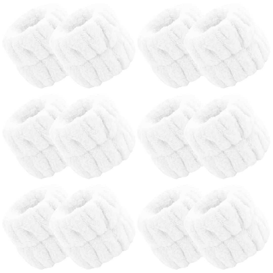 WHAVEL 6 Pairs Wrist Towels for Face Washing, Absorbent Spa Sweatbands to Prevent Liquid Spilling Down Arms