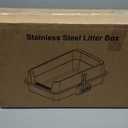 XL Stainless Steel Litter Box with Lid, Extra Large Cat Litter Box