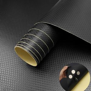 WochiTV Adhesive Shelf Liner 17.5 X 120 Inches Peel and Stick Kitchen Liner for Cabinets, Drawers Removable Protector Mat Waterproof Contact Covering for Dresser Pantry Countertops Shelves, Black