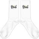 Bride Socks Gifts for Wedding, Bridal Shower, etc., Bride Novelty Socks, Bridal Party Gifts.(107) (White)