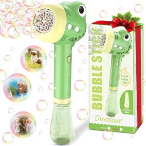 Bubble Machine for Kids | Outdoor Toys for Toddlers Age 3-5 | Perfect as a Gift for Party Favors Birthdays Valentine Halloween and Christmas | Battery Operated Bubble Wand for Easy Outdoor Use (Green)
