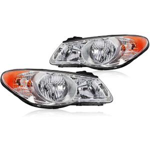 Halogen Headlight Compatible with Elan-tra 2007-2010 Headlamp with Low Beam Steering Bulb Left and Right Amber Reflector HY2502138 HY2503138