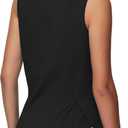 Origiwish Women's Sleeveless Workout Tank Tops Breathable Loose Fit Yoga Shirts with Side Slits (Large, Black)