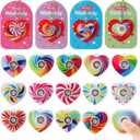 Valentine's Day Gifts - 28 Pcs Fidget Spinner Keychains Set with Greeting Card, School Valentine Gift Exchange, Stress Relief Toys for Kids Boys Girls