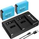 Artman LP-E17 Battery 2-Pack and Rapid Dual USB Charger for Canon EOS R100 R50 RP R10 R8, Rebel T8i, T7i, T6i, T6s, SL2 SL3, M3, M5, M6, 77D 200D 250D 750D 760D 800D 8000D Digital SLR Camera