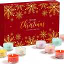 12 Mini Scented Candles Christmas Gift for Women Men- Natural Soy Wax, Festive Fragrances, Stocking Stuffers for Women, Coworkers, Secret Santa Gifts for Adult