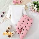 GDTOGRT Newborn Baby Girl Clothes Outfit Set Sweet Ruffle Romper, Pants and Headband 0 3 6 9 12 18 Months Infant Clothing