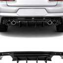 Rear Bumper Diffuser Compatible with 2016-2024 Chevrolet Camaro Coupe and Convertible, Except ZL1 Model, Gloss Black,Rear Lower Bumper Lip Splitter Valance Bumper Spoiler Painted