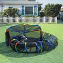LUCKITTY Outdoor Rainbow Cat Enclosures Playground,Outside House for Indoor Cats Include Portable Tent, Circle Cat Playpen Tunnel Catio, for Cats, Kitty and Small Animals,Within Storage Bag