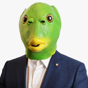 AQKILO Green Fish Mask Funny Latex Full Head Realistic Masks Fancy Dress for Halloween Carnival Costume Party