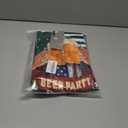 Bindefon Bibs Overalls Men Adjustable Straps Coveralls Shorts Printed Jumpsuit Male Romper (Large, Green Beer Glass)