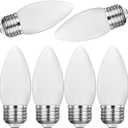 ALSHKASS 6 Pack E26 B11 LED Candelabra Bulbsï¼Œ2W Dimmable Frosted Candle Light Bulbs,4500K Bright White for Chandeliers & Ceiling Fans