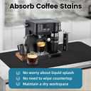 PoYang 31.5"x17" Coffee Mat X-Large, Coffee Bar Accessories for Countertop, Absorbent Dish Drying Mat, Anti-Slip and Hide Stain Pad for Espresso Machine, Espresso Maker and Kitchen Counter, Black