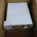 YAMAZAKI Home Tower Airtight Pet Food Storage Container - Cat And Dog Food Holder Bin With Transparent Lid And Handle - Large - Polypropylene - 15 Lbs., 3.2 Gallons, 12 Quarts (White)