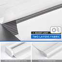 LazBlinds Cordless French Door Blinds, No Drill Roll Up Zebra Blinds for Doors, Light Control Day and Night Sheer Shades for Front Door Patio Sidelight Glass Door, 14'' W x 70'' L, White