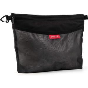 Pack All Water-resistant Material Zipper Pouch, Mesh Zipper Bags for Storage, Travel, Office (Black, Large)