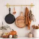 Wesiti Kitchen Rail with 5 Hooks, 21.75" Gold Wall Mounted Utensil