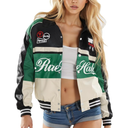 Unisex Racing Jacket for Women Leather Jacket Women Oversized Trendy Streetwear Size XL