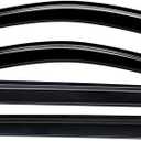 Lightronic Extra Durable Outside-Mount Auto Vent Window Visor, Fit 2013-2018 Hyundai Santa Fe (EXCLUDES Santa Fe XL), UV Protection Rain Guard, Original Wind Deflector, No-Drilling, Dark Smoke, 4Pcs