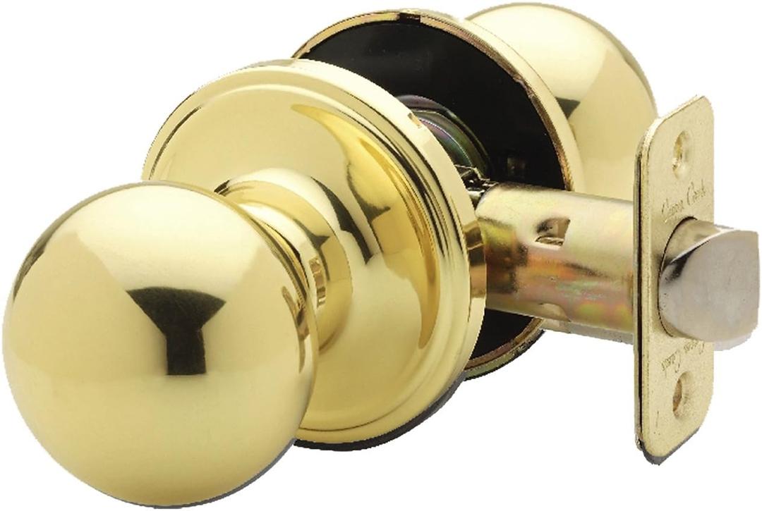 Copper Creek BK2020PB Ball Door Knob, Passage Function, 1 Pack, in Polished Brass (1 Count (Pack of 1))