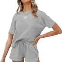 Sampeel Womens 2 Piece Sets 3/4 Sleeve Oversized Tops Lounge Sets Loungewear Business Casual Summer Outfits Workout, Size S