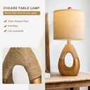 OYEARS 19" Table Lamps Set of 2, Boho Lamps for Living Room, Rustic Bedside Lamps for Bedroom, Farmhouse Rattan Table Lamp, Small Space Nightstand Lamp for Home Office (Bulb Not Included, Gold)