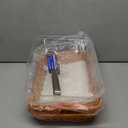 Rattan Bread Baskets, 3 Pack, rectangular Woven Baskets with Acrylic Lids, 13.8 x 9.8 inches, Stainless Steel Tongs, Lace Doilies, for Bread, Fruit, Food Display