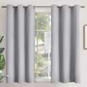 YoungsTex Light Grey Blackout Curtains 54 Inches Long for Bedroom - Thermal Insulated Drapes with Grommet Room Darkening Privacy for Living Room, 2 Panels, 42 x 54 Inch