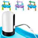 Water Table Pump: 3 Hours of Non-Stop Work Fun for Kids Battery Powered Water Outdoor Pump for Water Table White