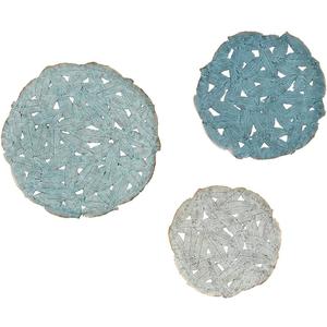 Madison Park Wall Art Living Room Metal Decor - Home Accent Modern Kitchen Dining Decoration, Ready to Hang Panel for Bedroom, Multi-sizes, Rossi Blue 3 Piece
