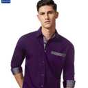 Enlision Dress Shirt for Men Button Down Long Sleeve Shirt Business Casual Inner Contrast Collar Wedding Shirts Regular Fit