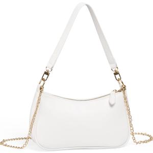 Clutch Tote Handbags, Shoulder Purse for Women Crossbody Bags Mini Hobo Bag Retro Vegan Leather Trendy Handbag, White