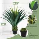 3.5ft Artificial Agave Plant, 42 Inch Tall Faux Agave Plants in Black Pot, Fake Floor Plant Outdoor Indoor for Front Porch Patio Home Office Door Step Hotel Desert Style Decor 1PCS