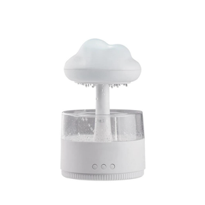 Rain Cloud Humidifier - Snuggling Cloud Rain Humidifier Raincloud Diffuser, Cute Raining Night Light Cloud Diffuser Aromatherapy Essential Oil Diffuser Micro Desk Fountain Water Drop Sound (White)