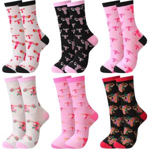 Bonuci 6 Pairs Hysterectomy Recovery Must Haves Gifts for Women Obstetrical Nurse Gifts Uterus Obgyn Labor and Delivery Socks