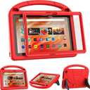 Kids-Friendly Case for 10.1in TabletsNot for Nokia TCL 10.1inch Tablets, Patamiyari Lightweight Shockproof Case with Screen Protector Handle Stand -Red