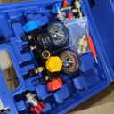 Orion Motor Tech AC Vacuum Pump and Gauge Set, 1/3 hp 4.5 cfm Vacuum Pump Manifold Gauge Kit with Leak Detector 4 Hoses & Accessories for R134a R22 R410a, A/C Vacuum Pump Kit for Auto HVAC Systems