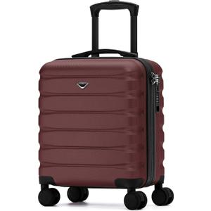 Flight Knight Carry On Suitcase 18x14x8" Hardside Built In TSA Lock & USB Port Lightweight Luggage Silent Double Spinner Wheels Maximum Underseat Carry-On Bag For American & United Approved Airlines