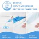 2 Pack Twin Size Premium Waterproof Mattress Protector, Soft Breathable Mattress Pad, Noiseless Waterproof Bed Cover - Stretch to 21" Fitted Deep Pocket Mattress Protection