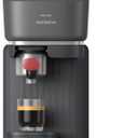 Philips Baristina Espresso Machine, Grind, Tamp & Brew Coffee Beans in One Swipe, Compact, 16 Bar Pump Pressure, Automatic Grinder, Black with Berry Red Portafilter (BAR301/60)