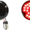 1156 Rear Red LED Turn Signals With Smoked Lens, 3 1/4 Inch Flat Motorcycle Brake Taillights for Harley Touring Road King Electra Glide Softail Ultra Classic Ultra Limited - 2Pcs