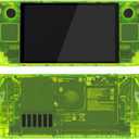 eXtremeRate Replacement Full Set Housing Shell with Buttons for Steam Deck OLED Handheld Console, Custom DIY Clear Lime Green Faceplate Back Plate Trackpad Case for Steam Deck OLED Console